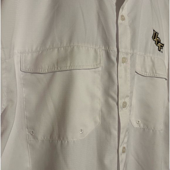 White Antigua University of Central Florida Woven Fishing Shirt with UPF50 - Picture 5 of 10